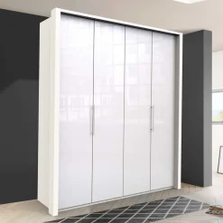 Jugendkleiderschrank*Pharao24 Weißer Falttürenschrank Grinzia