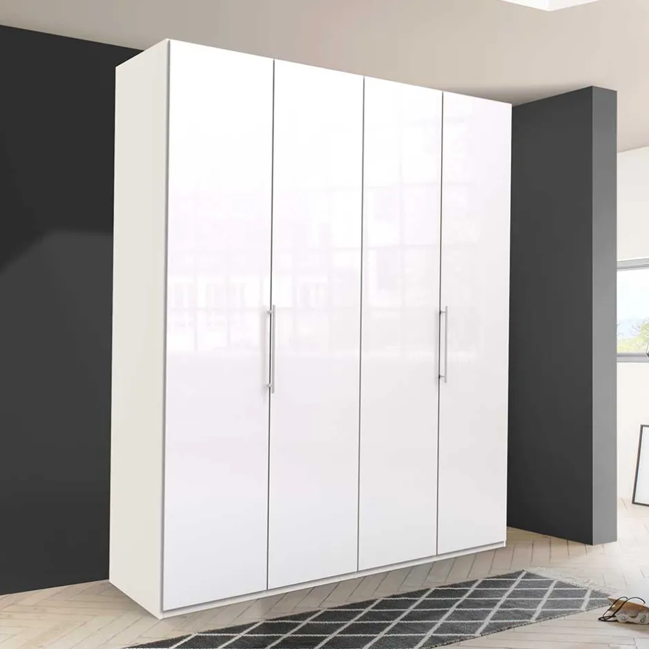 Jugendkleiderschrank*Pharao24 Weißer Falttürenschrank Grinzia