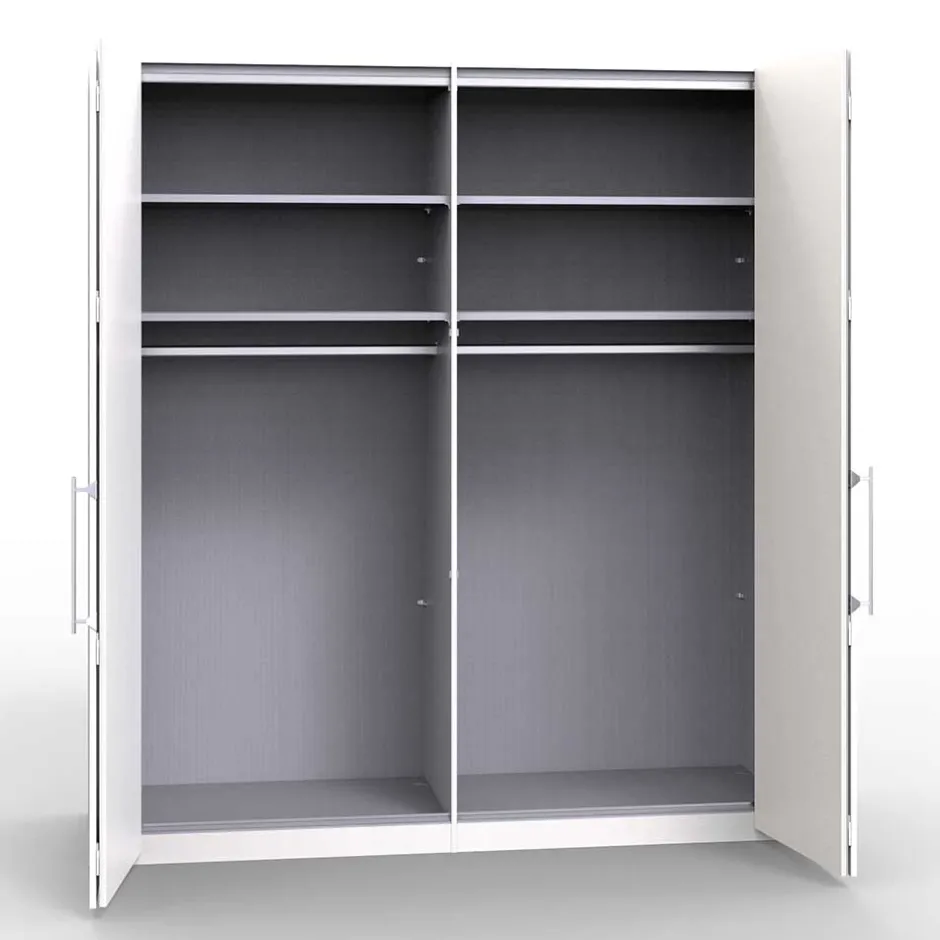 Jugendkleiderschrank*Pharao24 Weißer Falttürenschrank Grinzia