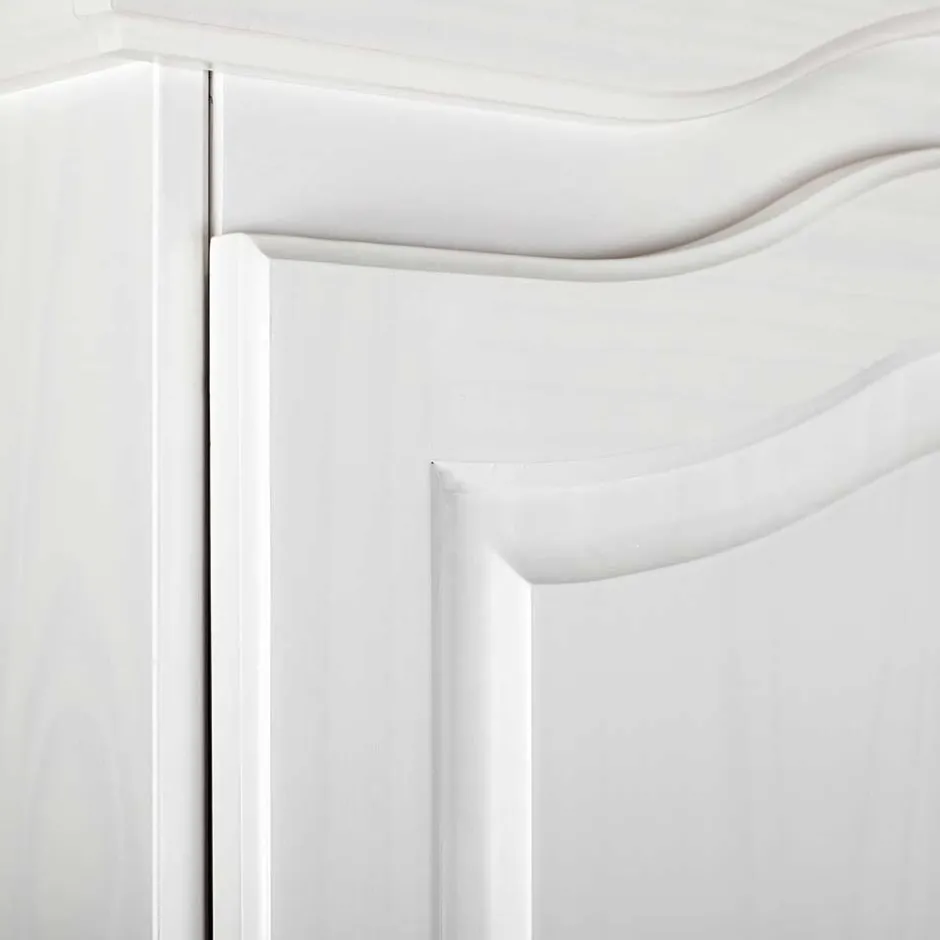 Massivholzmöbel|Drehtürenschränke*Pharao24 Weißer Kleiderschrank Pasterra