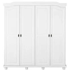 Massivholzmöbel|Drehtürenschränke*Pharao24 Weißer Kleiderschrank Pasterra