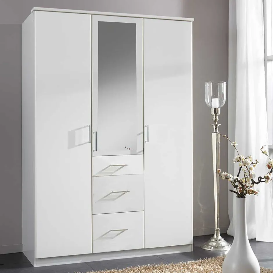 Pharao24 Weißer Kleiderschrank Redon> Jugendkleiderschrank|Drehtürenschränke