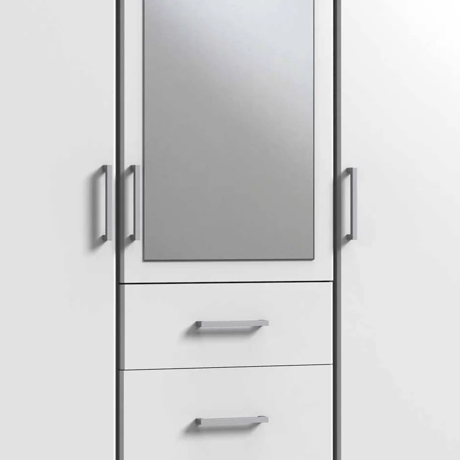 Pharao24 Weißer Kleiderschrank Redon> Jugendkleiderschrank|Drehtürenschränke