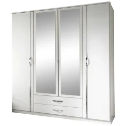 Pharao24 Weißer Schlafzimmerschrank Alkatar> Drehtürenschränke|Jugendkleiderschrank