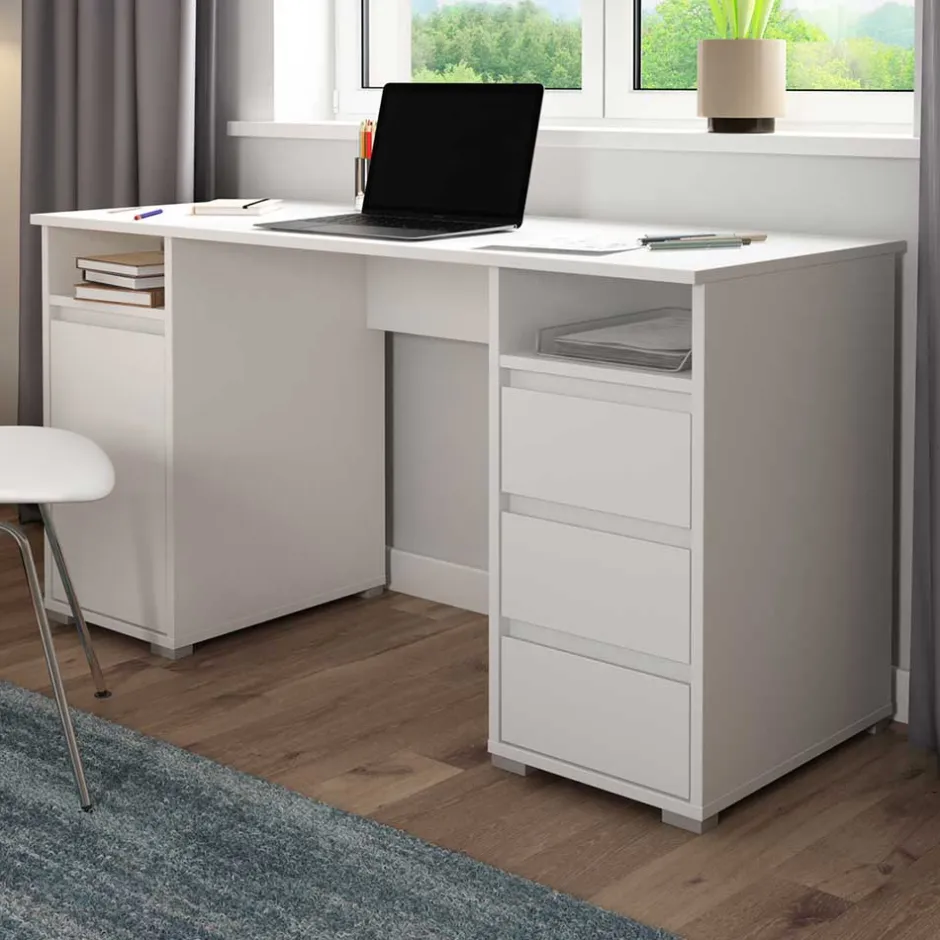 Computertische|Jugendschreibtische*Pharao24 Weißer Schreibtisch Nagati
