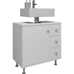 Waschbeckenunterschränke|Bad Unterschränke*Pharao24 Weißer Waschbeckenschrank Osmin