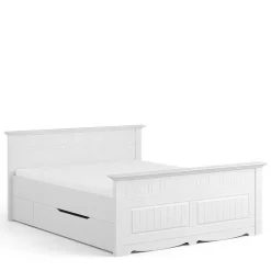 Massivholzbetten|Funktionsbetten*Pharao24 Weißes Bett Vomano