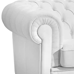 Polstermöbel|Wohnzimmercouch*Pharao24 Weißes Chesterfield Sofa Jymm