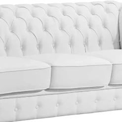 Polstermöbel|Wohnzimmercouch*Pharao24 Weißes Chesterfield Sofa Jymm