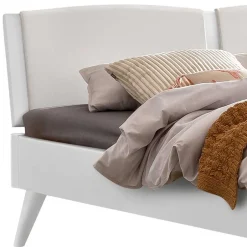 Doppelbetten|Massivholzbetten*Pharao24 Weißes Doppelbett Lesgon