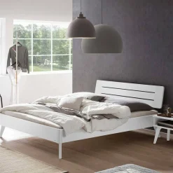 Pharao24 Weißes Doppelbett Sharay> Massivholzbetten