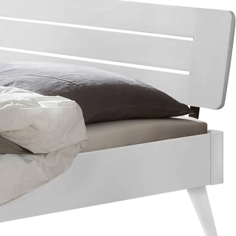 Pharao24 Weißes Doppelbett Sharay> Massivholzbetten