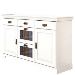 Massivholzmöbel|Küchenkommode*Pharao24 Weißes Sideboard Henjov