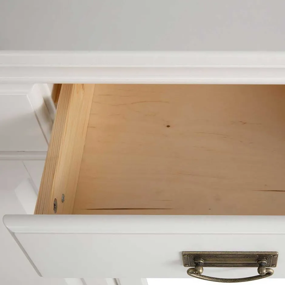 Massivholzmöbel|Küchenkommode*Pharao24 Weißes Sideboard Henjov