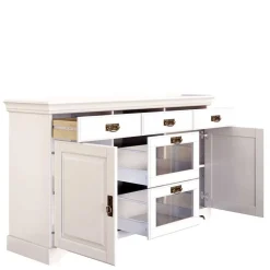 Massivholzmöbel|Küchenkommode*Pharao24 Weißes Sideboard Henjov