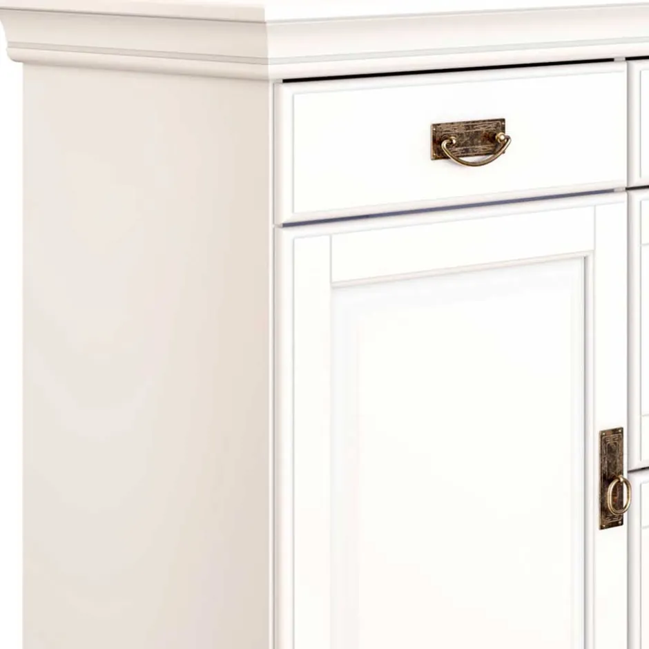 Massivholzmöbel|Küchenkommode*Pharao24 Weißes Sideboard Henjov