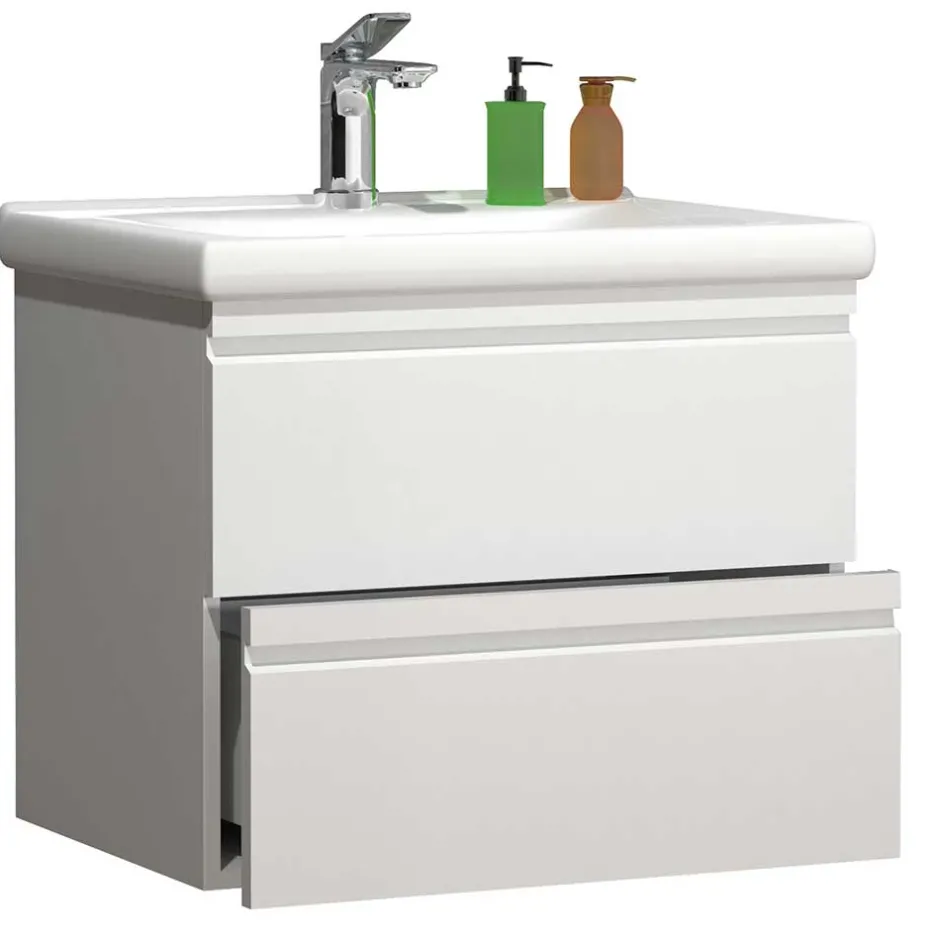 Badmöbel Sets*Pharao24 Weißes Waschplatz Set Valtte