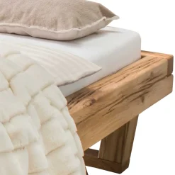 Balkenbett|Doppelbetten*Pharao24 Wildeiche Balkenbett Cows