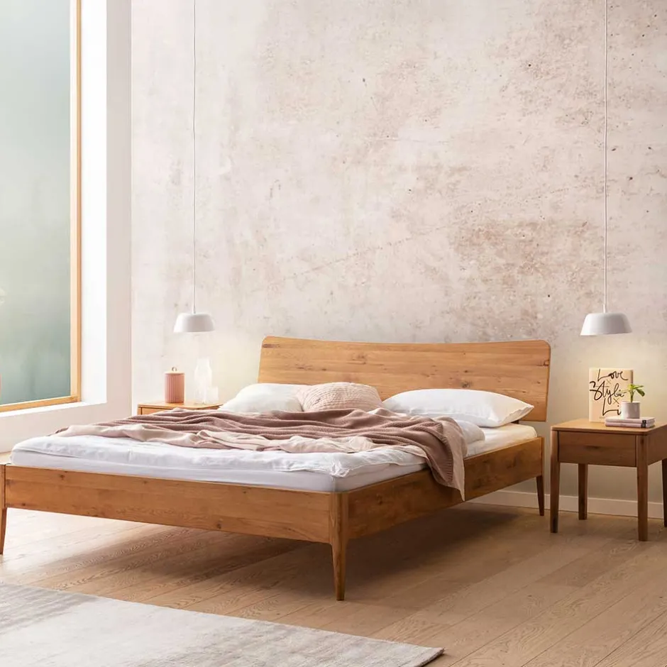 Doppelbetten|Massivholzbetten*Pharao24 Wildeiche Bett geölt Lepura