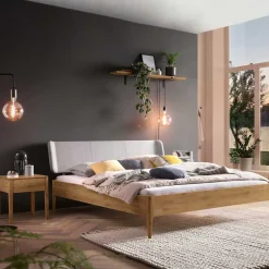 Doppelbetten|Massivholzbetten*Pharao24 Wildeiche Doppelbett Lannla