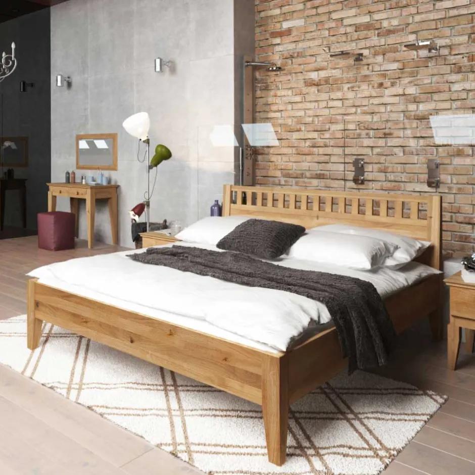 Pharao24 Wildeiche Holzbett Tyvoria> Einzelbetten|Doppelbetten