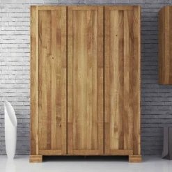 Massivholzmöbel|Drehtürenschränke*Pharao24 Wildeiche Kleiderschrank Sascora