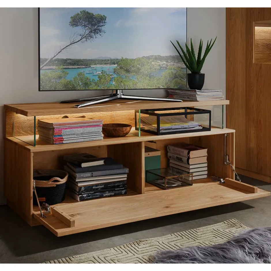Massivholz Tv Möbel|Fernsehtische*Pharao24 Wildeiche massiv Lowboard Onitos