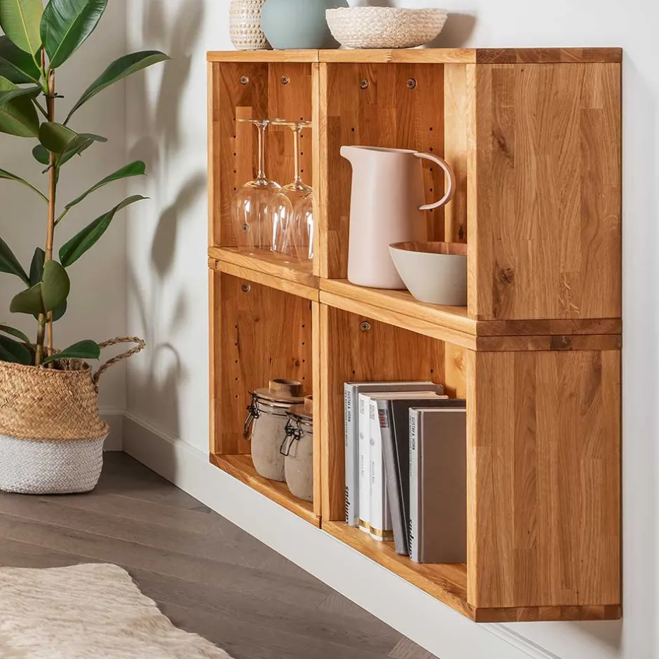 Pharao24 Wildeiche Regalwürfel Moore> Regalwürfel|Hängeregale