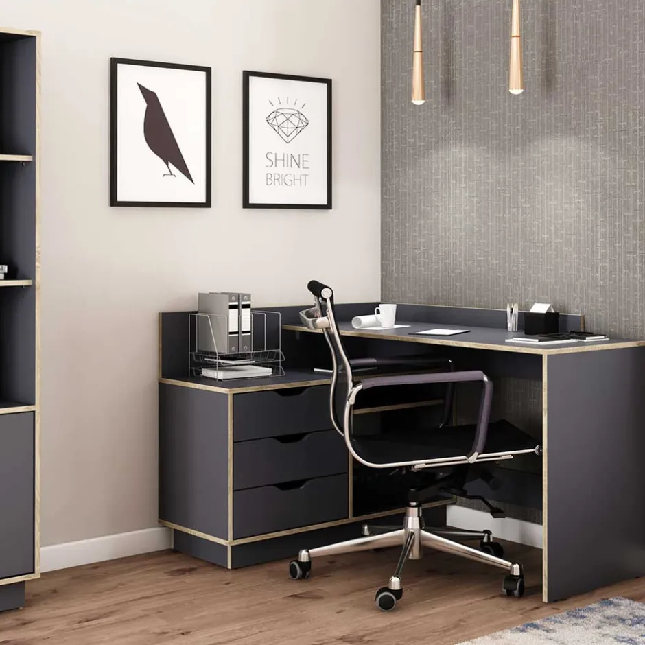 Computertische|Jugendschreibtische*Pharao24 Winkelschreibtisch Enorica