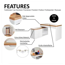 Computertische|Jugendschreibtische*Pharao24 Winkelschreibtisch Hajelua