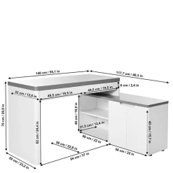 Computertische|Jugendschreibtische*Pharao24 Winkelschreibtisch Hajelua