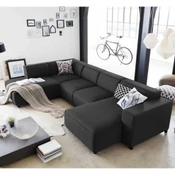 Pharao24 Wohnlandschaft in U Form Bianka> Wohnzimmercouch|Wohnlandschaften