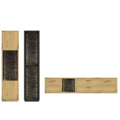 Moderne Wohnwände|Wohnwand 300 Cm*Pharao24 Wohnwand Echtholz Ostoro