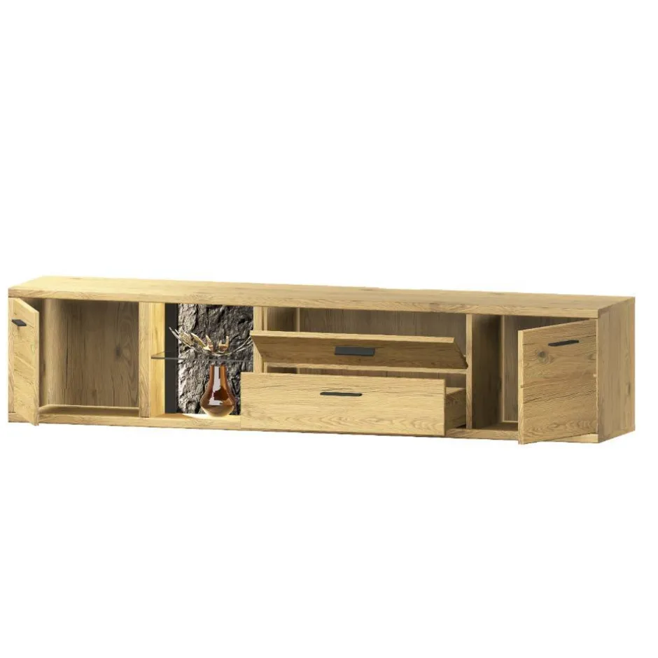 Moderne Wohnwände|Wohnwand 300 Cm*Pharao24 Wohnwand Echtholz Ostoro