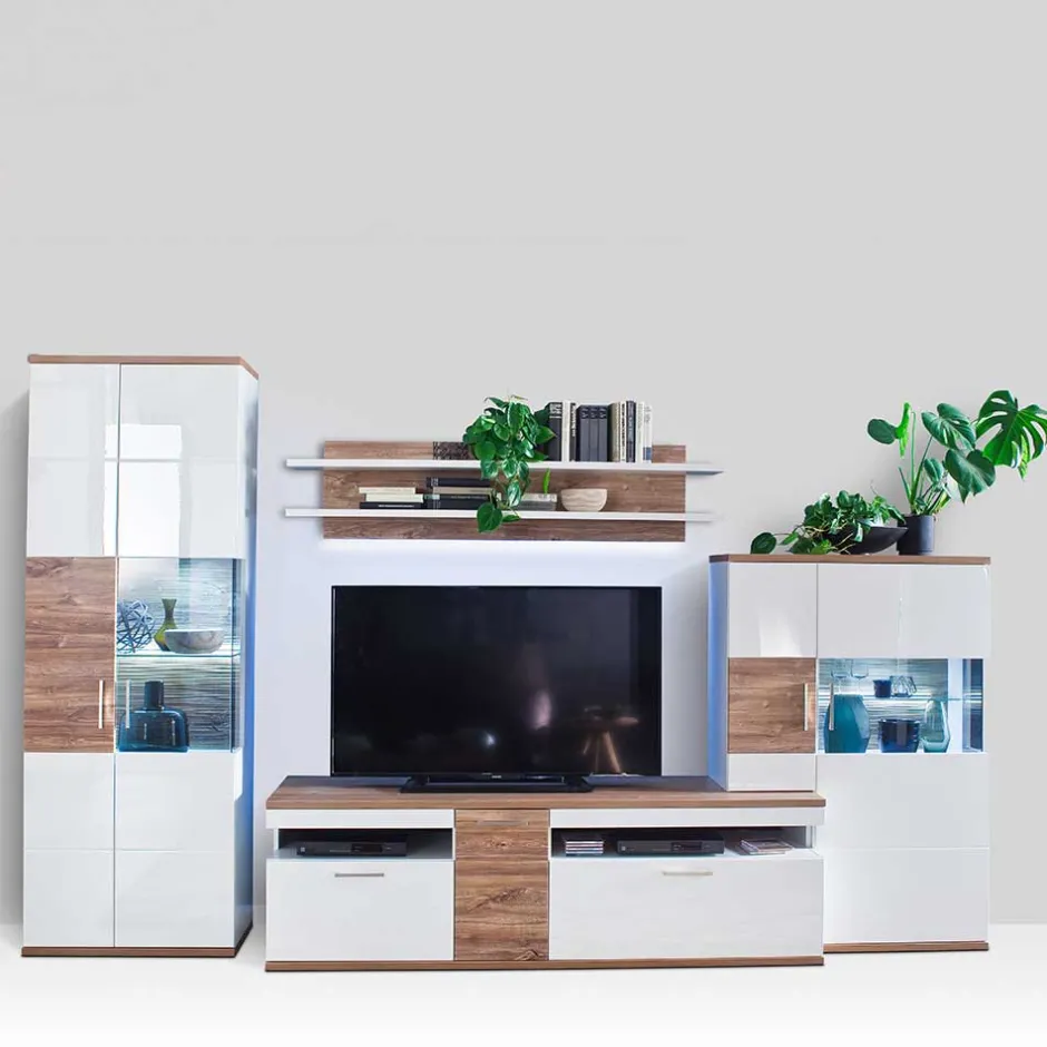 Wohnzimmerschrank|Wohnwand 300 Cm*Pharao24 Wohnwand Gazino