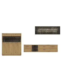 Pharao24 Wohnwand Holz Ostoro> Moderne Wohnwände|Massivholz Wohnwände