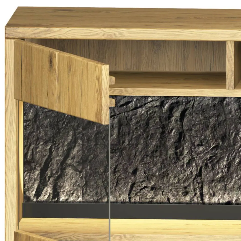 Pharao24 Wohnwand Holz Ostoro> Moderne Wohnwände|Massivholz Wohnwände