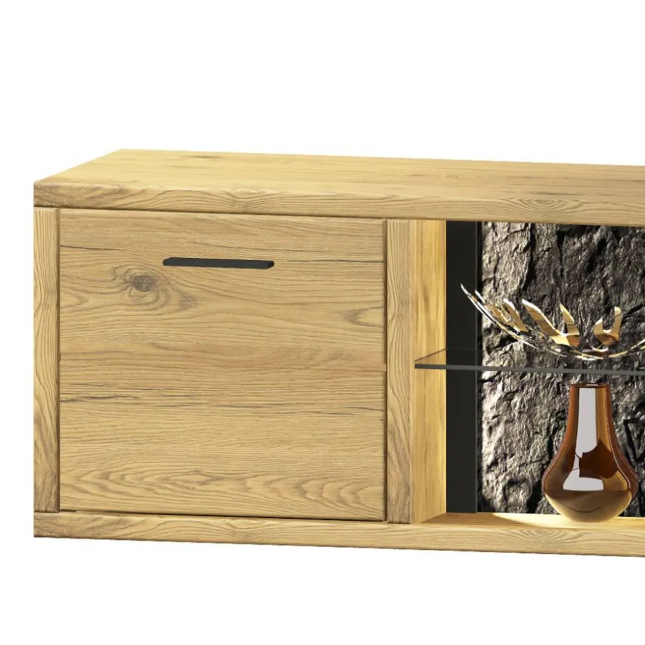 Pharao24 Wohnwand Holz Ostoro> Moderne Wohnwände|Massivholz Wohnwände