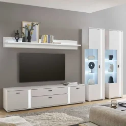 Pharao24 Wohnwand in Weiß Constantin> Wohnwand 300 Cm|Moderne Wohnwände