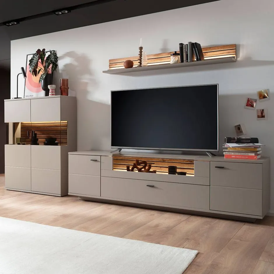 Pharao24 Wohnwand modern Gerrit> Wohnwand 300 Cm|Moderne Wohnwände