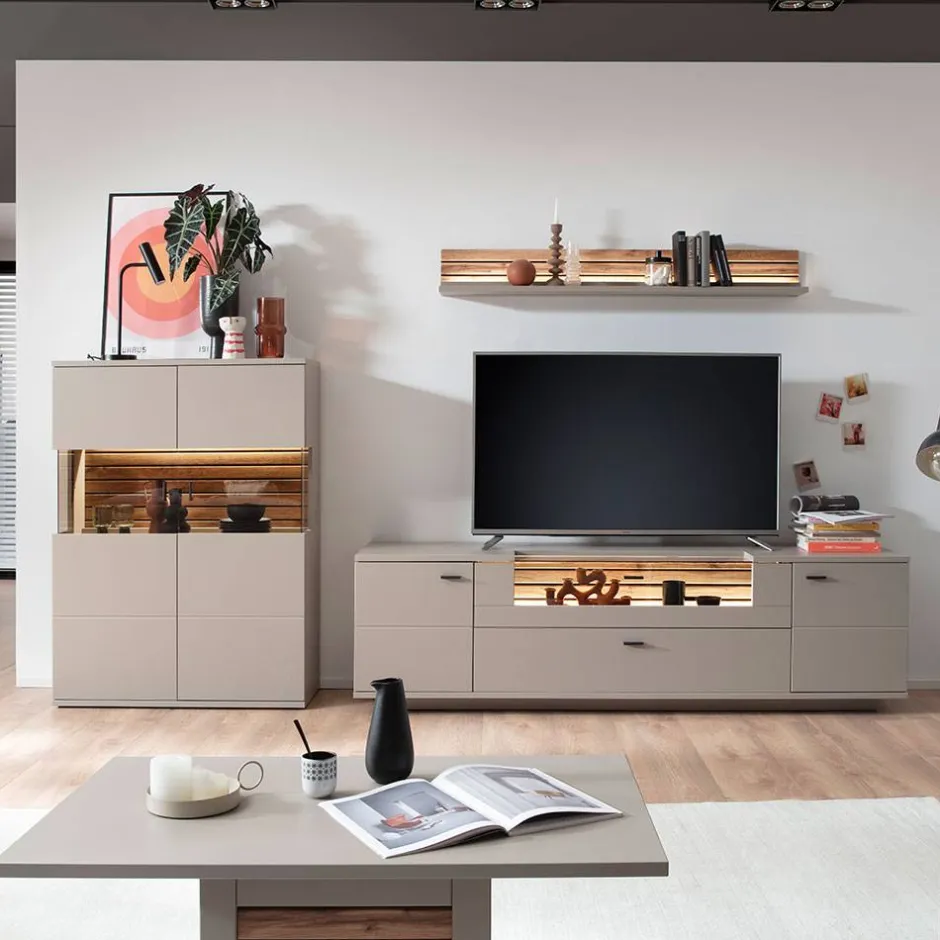 Pharao24 Wohnwand modern Gerrit> Wohnwand 300 Cm|Moderne Wohnwände