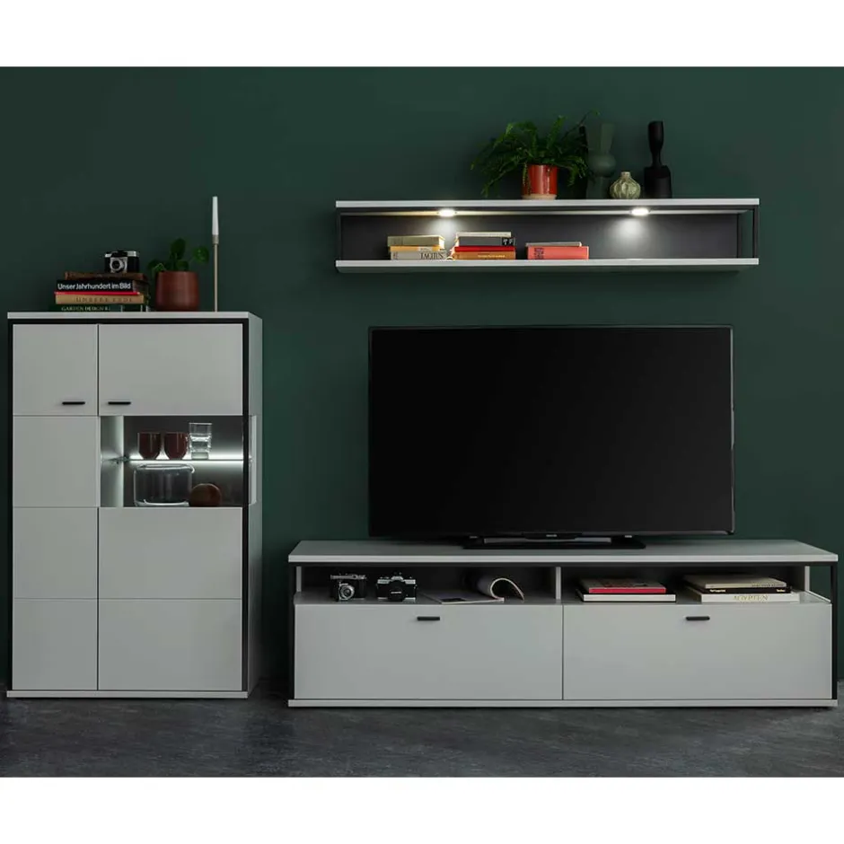 Moderne Wohnwände|Wohnwand 250 Cm*Pharao24 Wohnwand modern Ukai