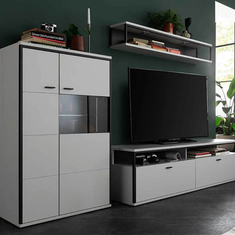 Moderne Wohnwände|Wohnwand 250 Cm*Pharao24 Wohnwand modern Ukai