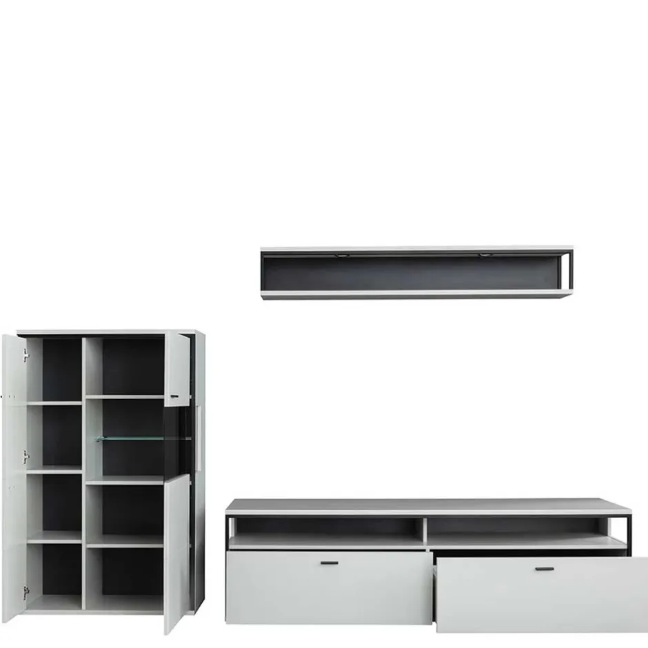 Moderne Wohnwände|Wohnwand 250 Cm*Pharao24 Wohnwand modern Ukai