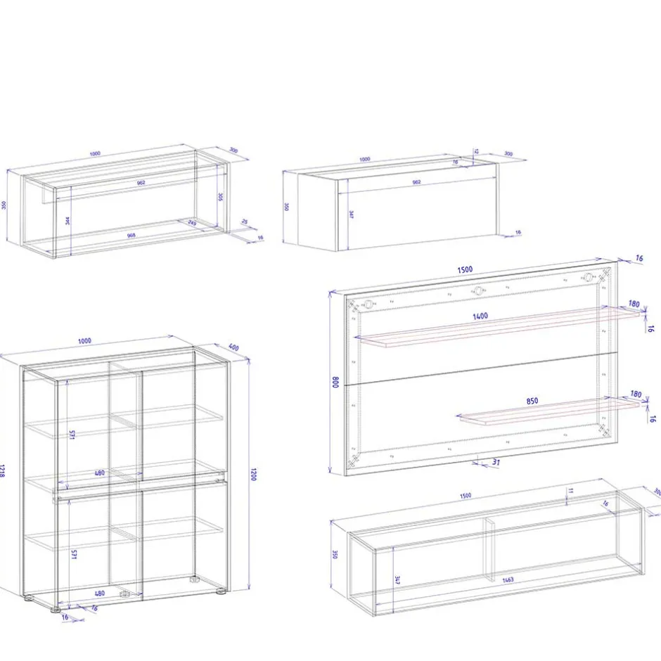 Moderne Wohnwände*Pharao24 Wohnwand modern Uzniana