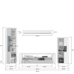 Moderne Wohnwände|Hochglanz Wohnwände*Pharao24 Wohnwand modern weiß Countrys