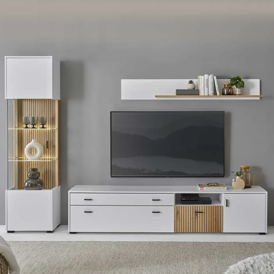 Wohnwand 300 Cm|Moderne Wohnwände*Pharao24 Wohnwand Saladd