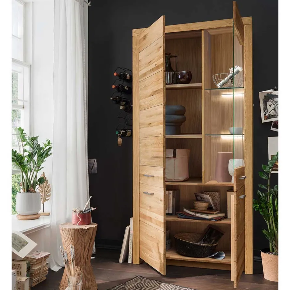 Pharao24 Wohnwand Wildeiche Divrina> Wohnwand 350 Cm|Moderne Wohnwände