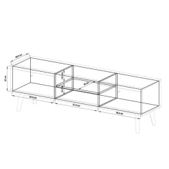 Wohnwand 300 Cm|Massivholz Wohnwände*Pharao24 Wohnzimmer Anbauwand Levanca