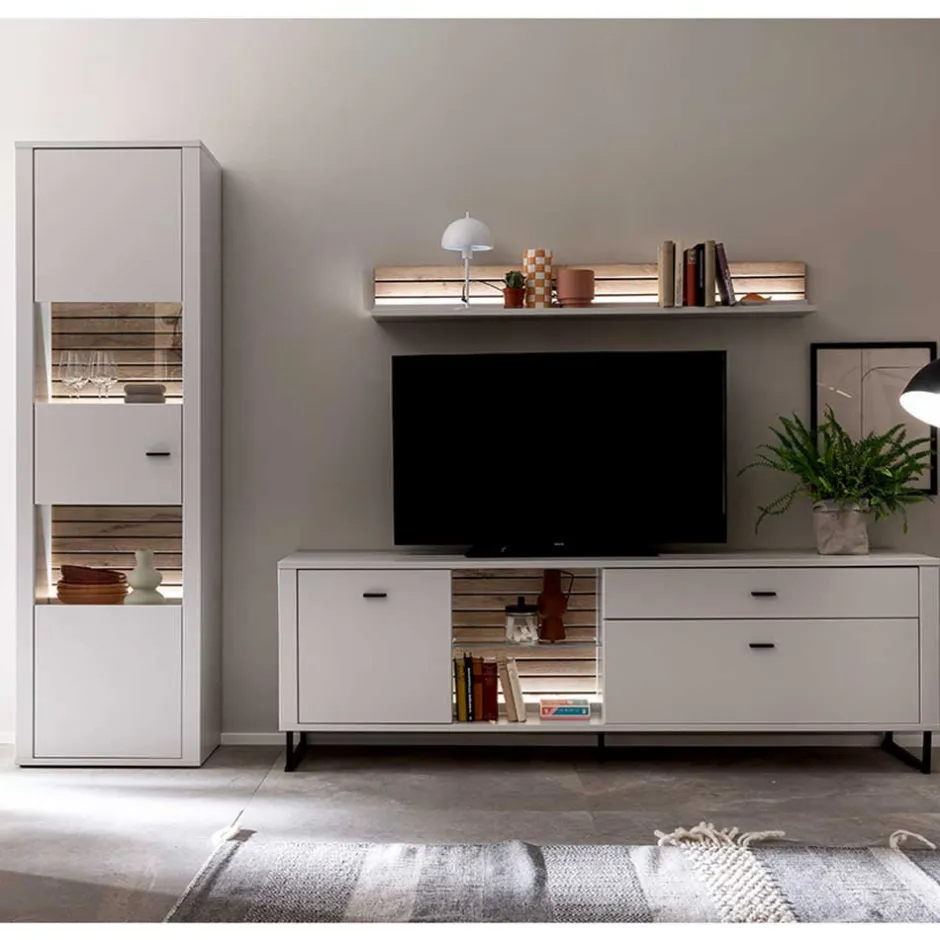 Moderne Wohnwände*Pharao24 Wohnzimmer Anbauwand Polar